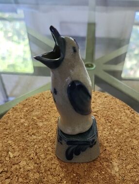Vintage Rowe Pottery Works Pie Bird Funnel/Vent With Stand